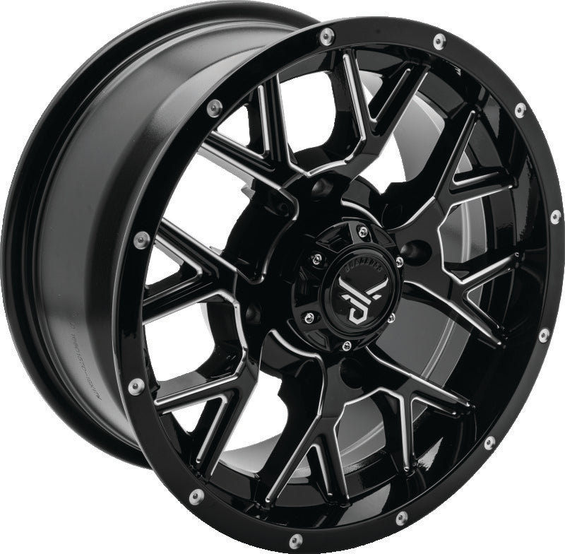 QuadBoss Barbwire 14X7 - 5+2 - 4/137 - Black Machined QuadBoss Wheels - Cast  AXOPROS