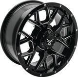 QuadBoss Barbwire 14X7 - 5+2 - 4/137 - Black Machined QuadBoss Wheels - Cast  AXOPROS