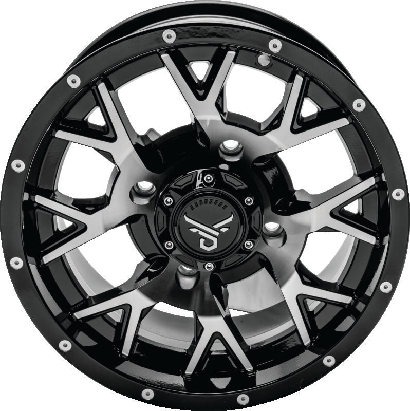 QuadBoss Barbwire 14X7 - 5+2 - 4/137 - Black Machined QuadBoss Wheels - Cast  AXOPROS