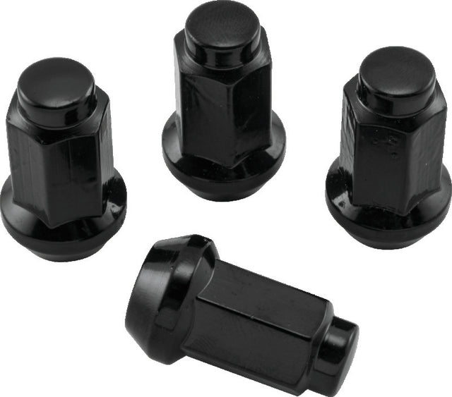 QuadBoss Lug Nuts 3/8in 24 - 14mm-Od - Black - Box of 4 QuadBoss Lug Nuts  AXOPROS