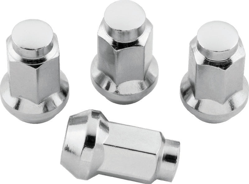 QuadBoss Lug Nuts 3/8in-24 - 14mm-Od - Chrome  - Box of 4 QuadBoss Lug Nuts  AXOPROS
