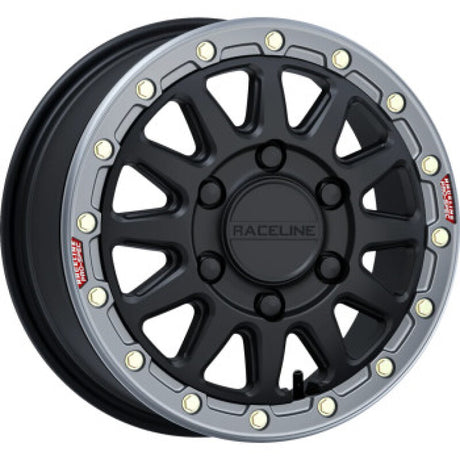 Raceline A14BG Alpha 15x6.5in/6x139.7 BP/74mm Offset/78.1mm Bore - Blk & Gunmetal Ring Beadlock Whl Raceline Wheels - Cast  AXOPROS