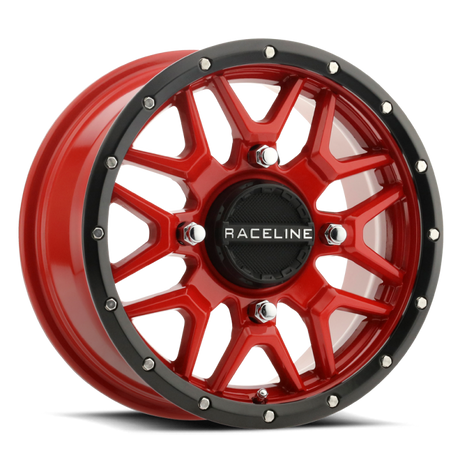 Raceline A94R Krank 14x7in / 4x110 BP / 10mm Offset / 83.8mm Bore - Red & Black Lip Wheel Raceline Wheels - Cast  AXOPROS