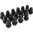 Raceline Conical Lug Nuts - 3/8in-24 - 16 Pack - Black Raceline Wheel Accessories  AXOPROS