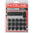 Raceline Spline Lug Nut Kit with Spline Key 12 x 1.25 - 16 Pack - Black Raceline Lug Nuts  AXOPROS
