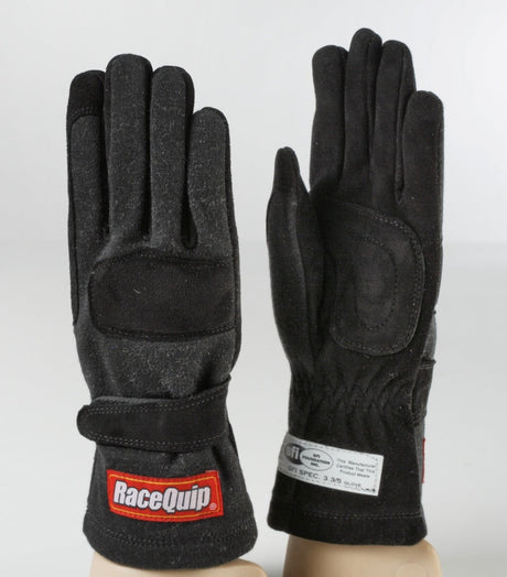 RaceQuip Black 2-Layer SFI-5 Glove - Small Racequip Racing Gloves  AXOPROS