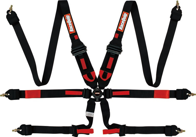 RaceQuip Black FIA CAMLOCK 6pt 2in Pull Down Lap FHR Racequip Seat Belts & Harnesses  AXOPROS