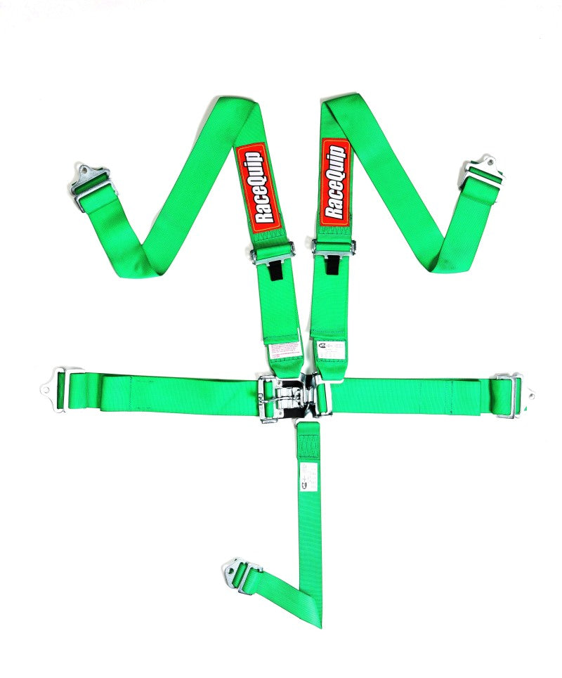 RaceQuip Green L & L 5pt Seat Belt Racequip Seat Belts & Harnesses  AXOPROS