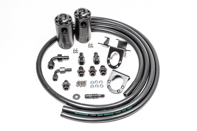 Radium Engineering 07-21 Toyota Tundra Dual Catch Can Kit Fluid Lock Radium Engineering Oil Catch Cans  AXOPROS