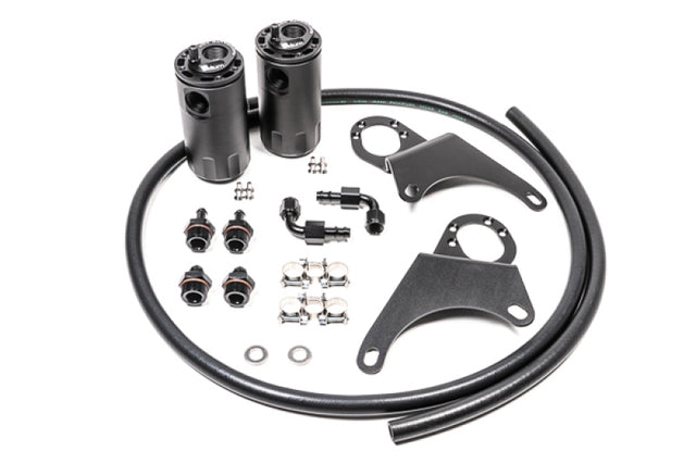 Radium Engineering Mitsubishi Evo 8-9 Dual Catch Can Kit Fluid Lock Radium Engineering Oil Catch Cans  AXOPROS