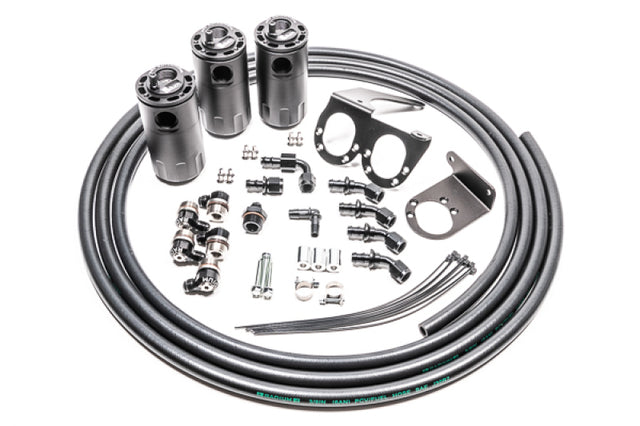 Radium Engineering Triple Catch Can Kit Nissan R35 GT-R Fluid Lock Radium Engineering Oil Catch Cans  AXOPROS