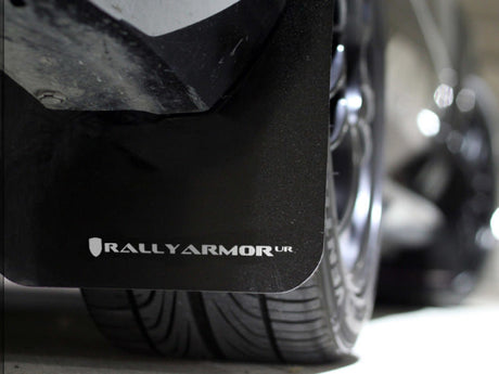 Rally Armor 08-10 Subaru WRX / 08-11 Impreza 2.5i (Hatch/Sedan) Black UR Mud Flap w/White Logo Rally Armor Mud Flaps  AXOPROS