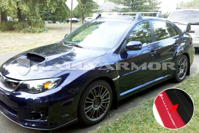 Rally Armor 11-14 Subaru WRX/STI (Sedan Only) Black UR Mud Flap w/Grey Logo Rally Armor Mud Flaps  AXOPROS