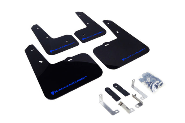 Rally Armor 12-18 Hyundai Veloster Black UR Mud Flap w/ Blue Logo Rally Armor Mud Flaps  AXOPROS