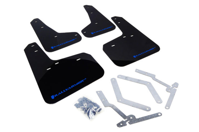 Rally Armor 12-19 Ford Focus ST / 16-19 RS Black Mud Flap w/Blue Logo Rally Armor Mud Flaps  AXOPROS