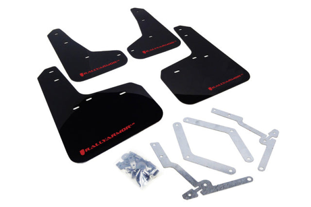 Rally Armor 12-19 Ford Focus ST / 16-19 RS Black Mud Flap w/Red Logo Rally Armor Mud Flaps  AXOPROS