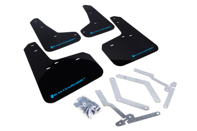 Rally Armor 12-19 Ford Focus ST / 16-19 RS Black UR Mud Flap w/Nitrous Blue Logo Rally Armor Mud Flaps  AXOPROS
