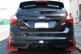 Rally Armor 12-19 Ford Focus ST / 16-19 RS Nitrous Blue UR Mud Flap w/White Logo Rally Armor Mud Flaps  AXOPROS
