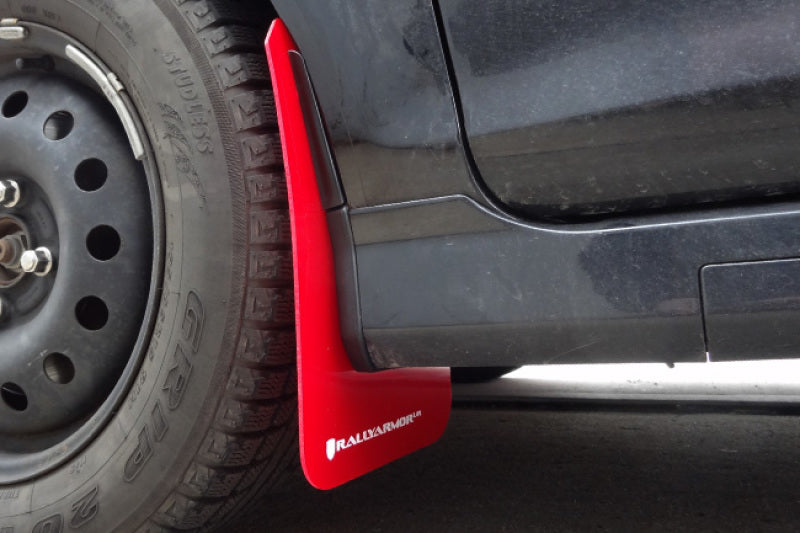 Rally Armor 13-19 Ford Fiesta ST Black UR Mud Flap w/Red Logo Rally Armor Mud Flaps  AXOPROS