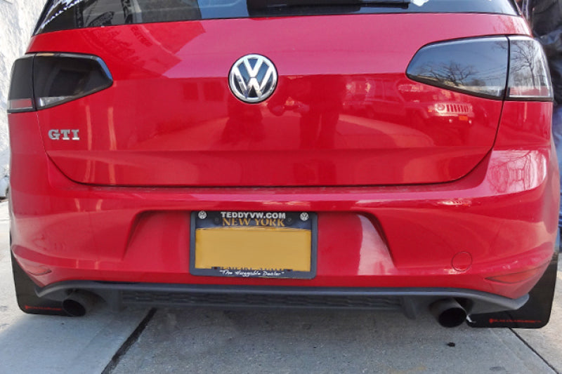 Rally Armor 15-21 MKVII VW Golf/GTI Black UR Mud Flap w/Red Logo Rally Armor Mud Flaps  AXOPROS