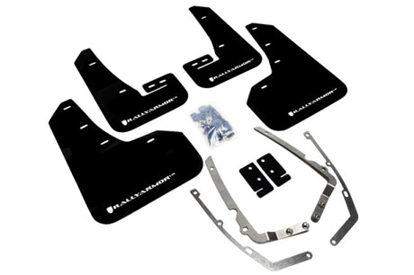 Rally Armor 15-21 MKVII VW Golf/GTI Black UR Mud Flap w/White Logo Rally Armor Mud Flaps  AXOPROS