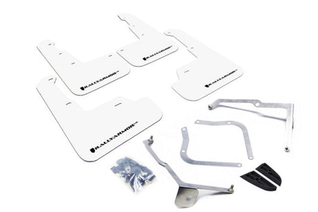 Rally Armor 15-21 Subaru WRX/STI White UR Mud Flap w/Black Logo Rally Armor Mud Flaps  AXOPROS