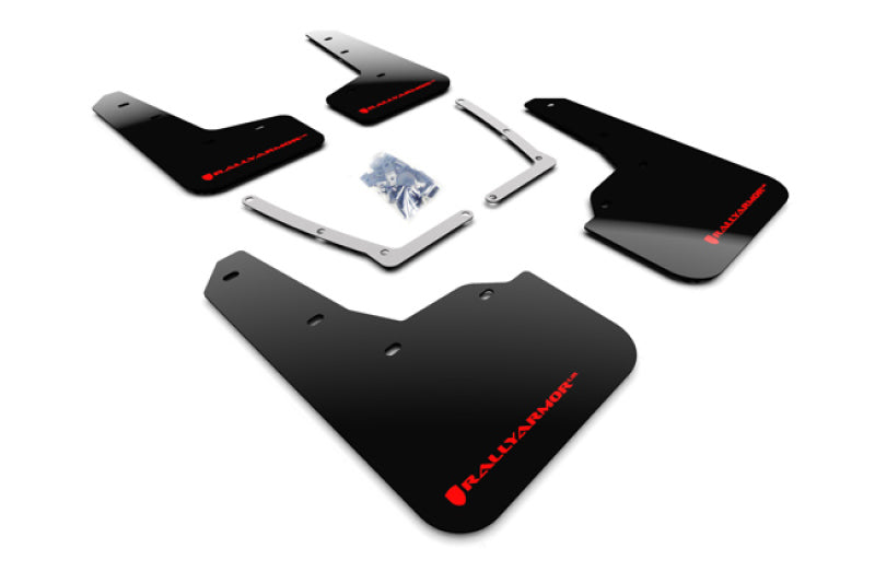 Rally Armor 16-21 Honda Civic Si Black UR Mud Flap w/Red Logo Rally Armor Mud Flaps  AXOPROS