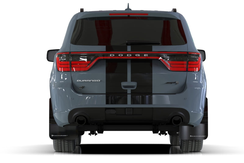 Rally Armor 16-24 Dodge Durango GT/Hellcat/RT/SRT 392/SXT Black UR Mud Flap Grey Logo Rally Armor Mud Flaps  AXOPROS