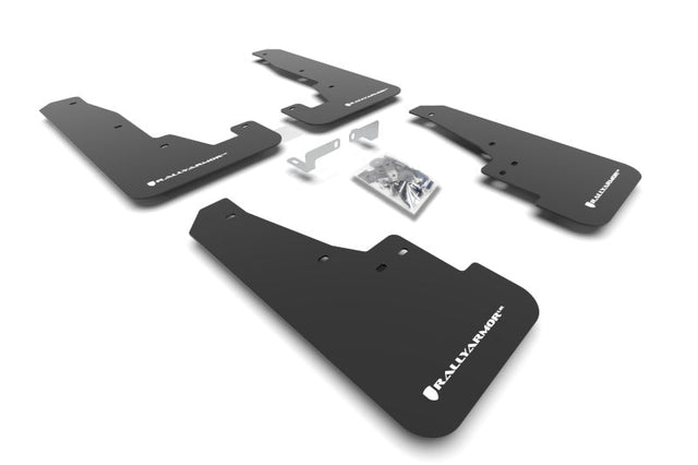 Rally Armor 16-24 Dodge Durango GT/Hellcat/RT/SRT 392/SXT Black UR Mud Flap White Logo Rally Armor Mud Flaps  AXOPROS