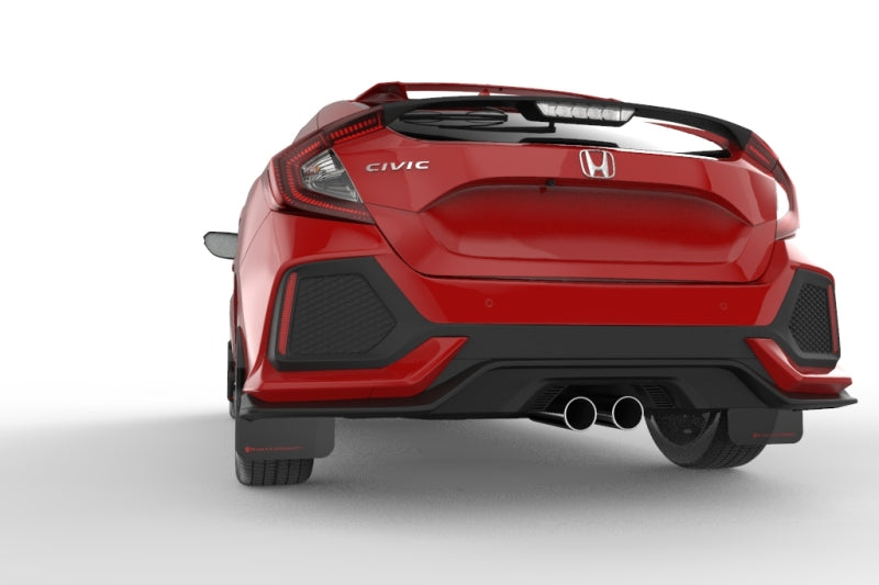 Rally Armor 17-19 Honda Civic Sport/Sport Touring Black UR Mud Flap w/Red Logo Rally Armor Mud Flaps  AXOPROS