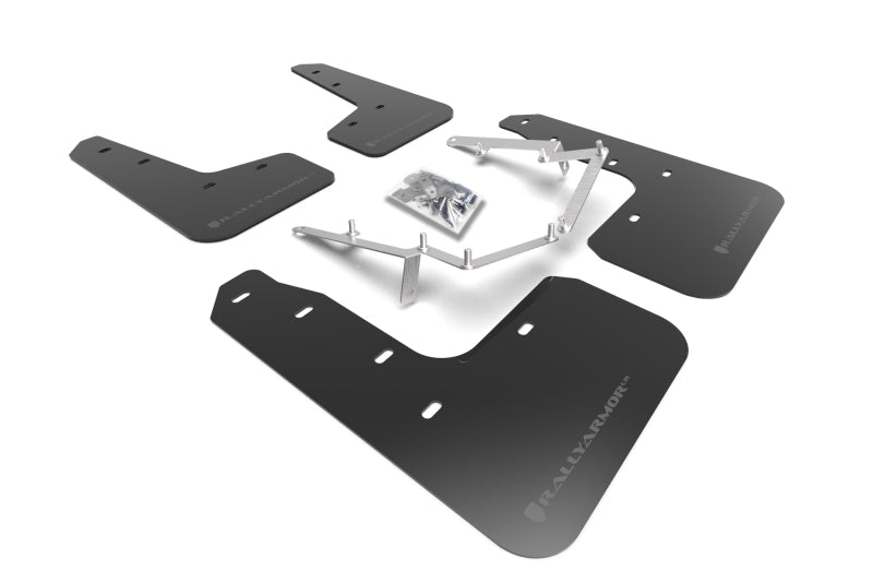 Rally Armor 17-21 Honda Civic EX/EX-L/LX (Hatchback) Black UR Mud Flap Dark Grey Logo Rally Armor Mud Flaps  AXOPROS