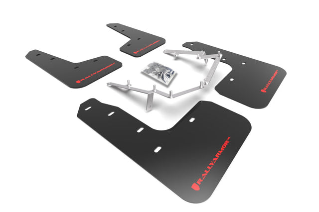 Rally Armor 17-21 Honda Civic EX/EX-L/LX (Hatchback) Black UR Mud Flap Red Logo Rally Armor Mud Flaps  AXOPROS