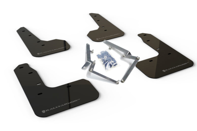 Rally Armor 17-21 Honda Civic Sport/Sport Touring Black UR Mud Flap w/Dark Grey Logo Rally Armor Mud Flaps  AXOPROS