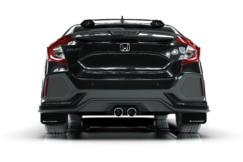 Rally Armor 17-21 Honda Civic Sport/Sport Touring Black UR Mud Flap w/White Logo Rally Armor Mud Flaps  AXOPROS