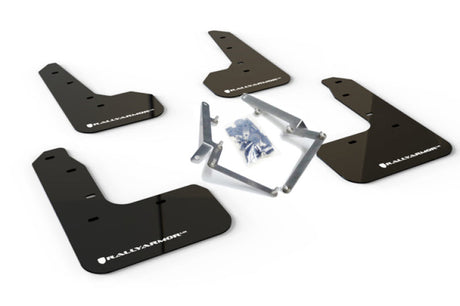 Rally Armor 17-21 Honda Civic Sport/Sport Touring Black UR Mud Flap w/White Logo Rally Armor Mud Flaps  AXOPROS