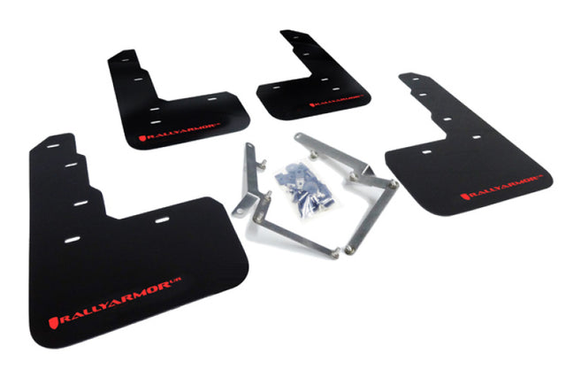 Rally Armor 17-22 Honda Civic Type R Black UR Mud Flap w/Red Logo Rally Armor Mud Flaps  AXOPROS