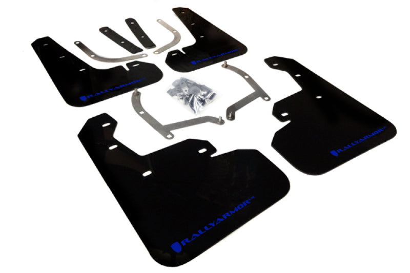 Rally Armor 17-23 Subaru Impreza 4D/5D Black UR Mud Flap w/Blue Logo Rally Armor Mud Flaps  AXOPROS