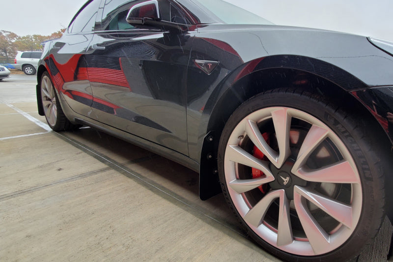 Rally Armor 17-23 Tesla Model 3 Black UR Mud Flap w/Dark Grey Logo Rally Armor Mud Flaps  AXOPROS