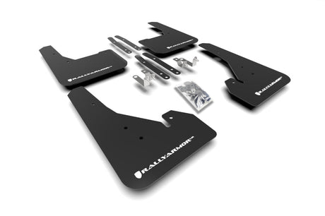 Rally Armor 18-24 Toyota Corolla Hatchback Black UR Mud Flap White Logo Rally Armor Mud Flaps  AXOPROS