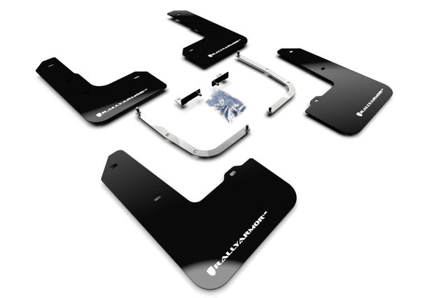 Rally Armor 19-22 Hyundai Veloster N Black UR Mud Flap w/ White Logo Rally Armor Mud Flaps  AXOPROS