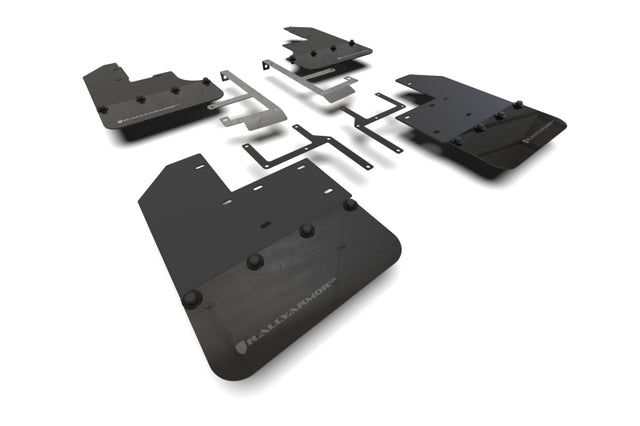 Rally Armor 19-24 Jeep JT Gladiator (Mojave/Rubicon) Black Mud Flap w/Grey Logo Rally Armor Mud Flaps  AXOPROS