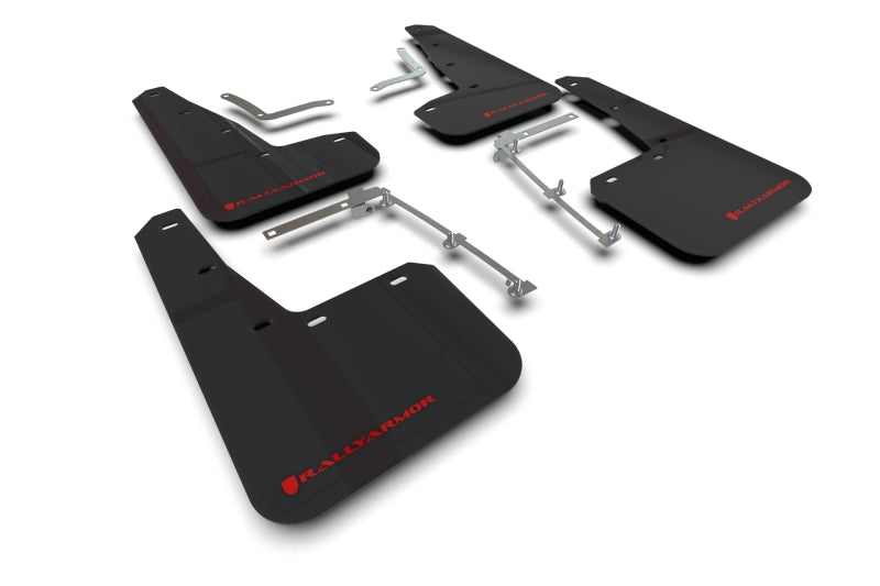 Rally Armor 20-25 Toyota GR Yaris Black Mud Flap w/Red Logo Rally Armor Mud Flaps  AXOPROS