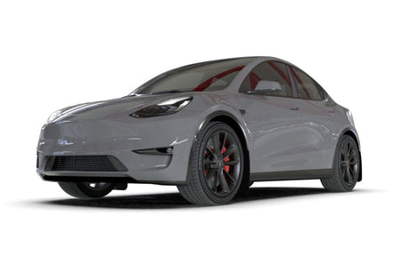 Rally Armor 20-25 Tesla Model Y Black Mud Flap - Metallic Black Logo Rally Armor Mud Flaps  AXOPROS