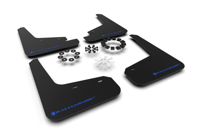 Rally Armor 20-25 Tesla Model Y Black UR Mud Flap w/Blue Logo Rally Armor Mud Flaps  AXOPROS