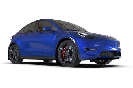 Rally Armor 20-25 Tesla Model Y Black UR Mud Flap w/Red Logo Rally Armor Mud Flaps  AXOPROS