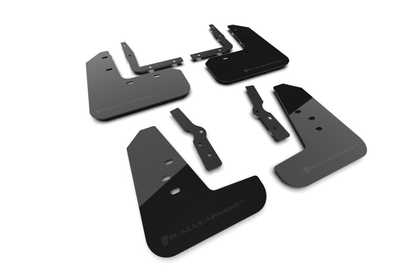 Rally Armor 2024+ Ford Mustang Black UR Mud Flap w/ Metallic Black Logo Rally Armor Mud Flaps  AXOPROS