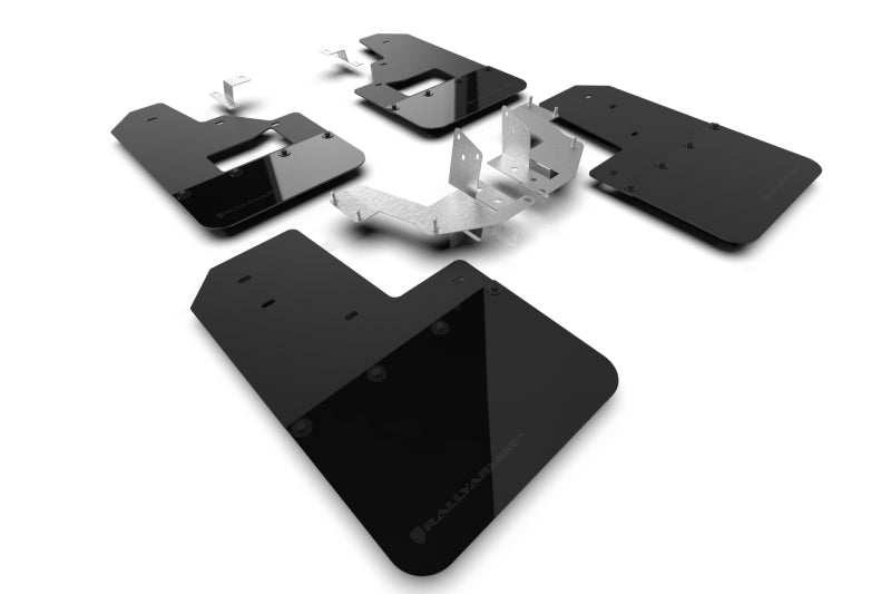 Rally Armor 21-24 Ford Bronco (Plstc Bmpr + RB - NO Rptr/Sprt) Blk Mud Flap w/Met. Blk Logo Rally Armor Mud Flaps  AXOPROS