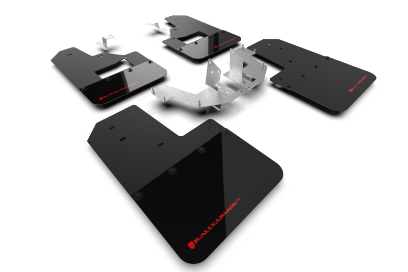 Rally Armor 21-25 Ford Bronco (Plstc Bmpr + RB - NO Rptr/Sprt) Blk Mud Flap w/Red Logo Rally Armor Mud Flaps  AXOPROS