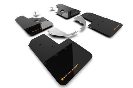 Rally Armor 21-24 Ford Bronco (Steel Bmpr + RR- NO Rptr/Sprt) Blk Mud Flap w/Cy Orange Logo Rally Armor Mud Flaps  AXOPROS