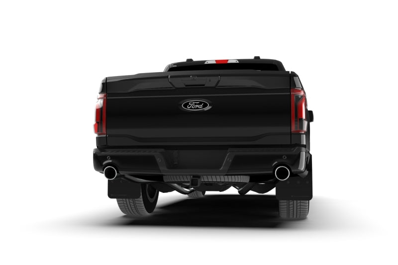 Rally Armor 21-24 Ford F-150 (Excl. Raptor) Black UR Mud Flap w/Metallic Black Logo Rally Armor Mud Flaps  AXOPROS